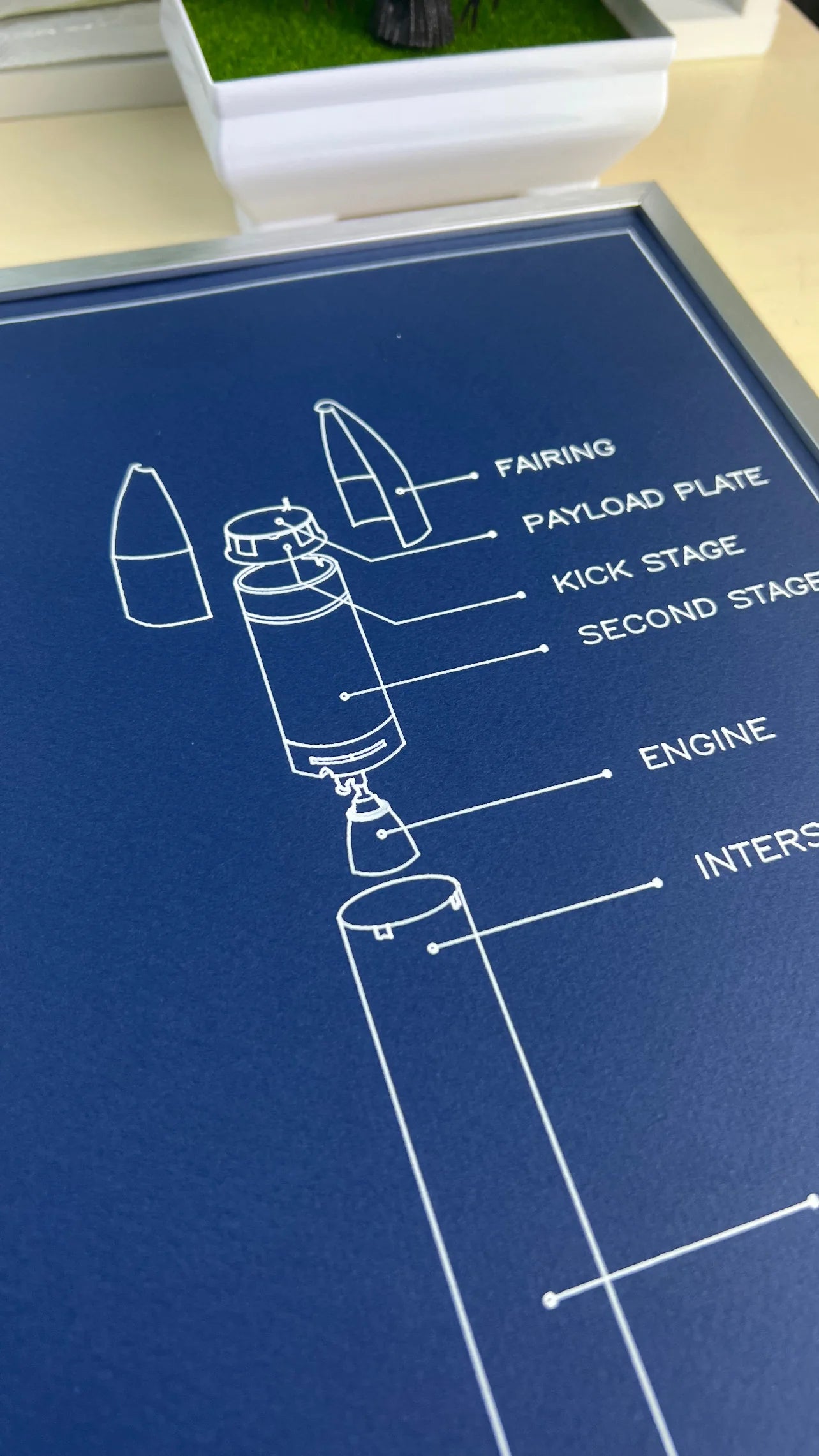 Framed rocket blueprint
