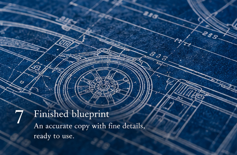 Fine lines copied by contact printing