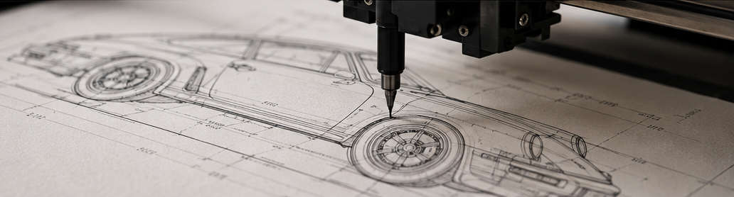 Plotora pen plotter drawing automotive artwork